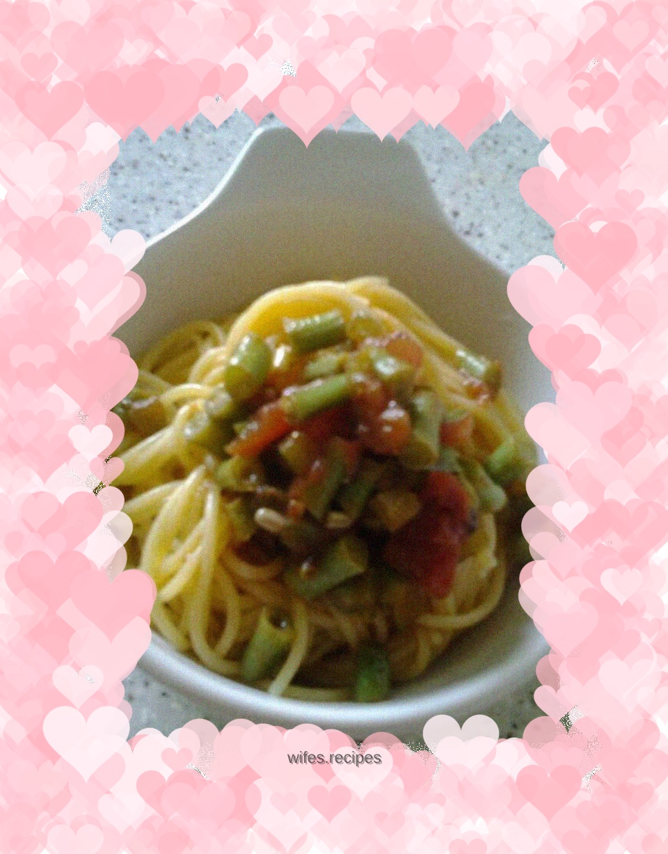 Alternative pasta, marinated recipe + boiled noodles