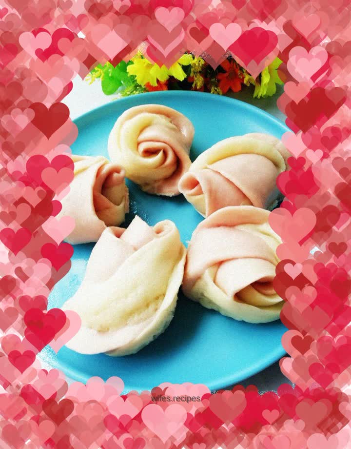 Rose steamed buns