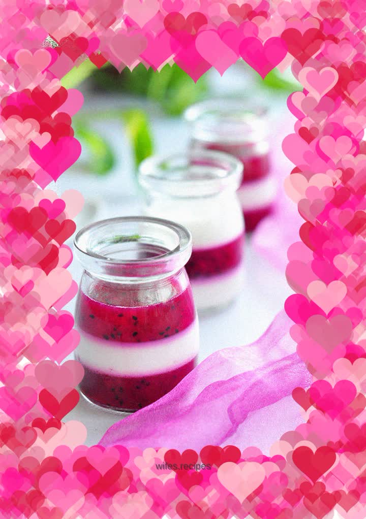Dragon fruit yogurt jelly