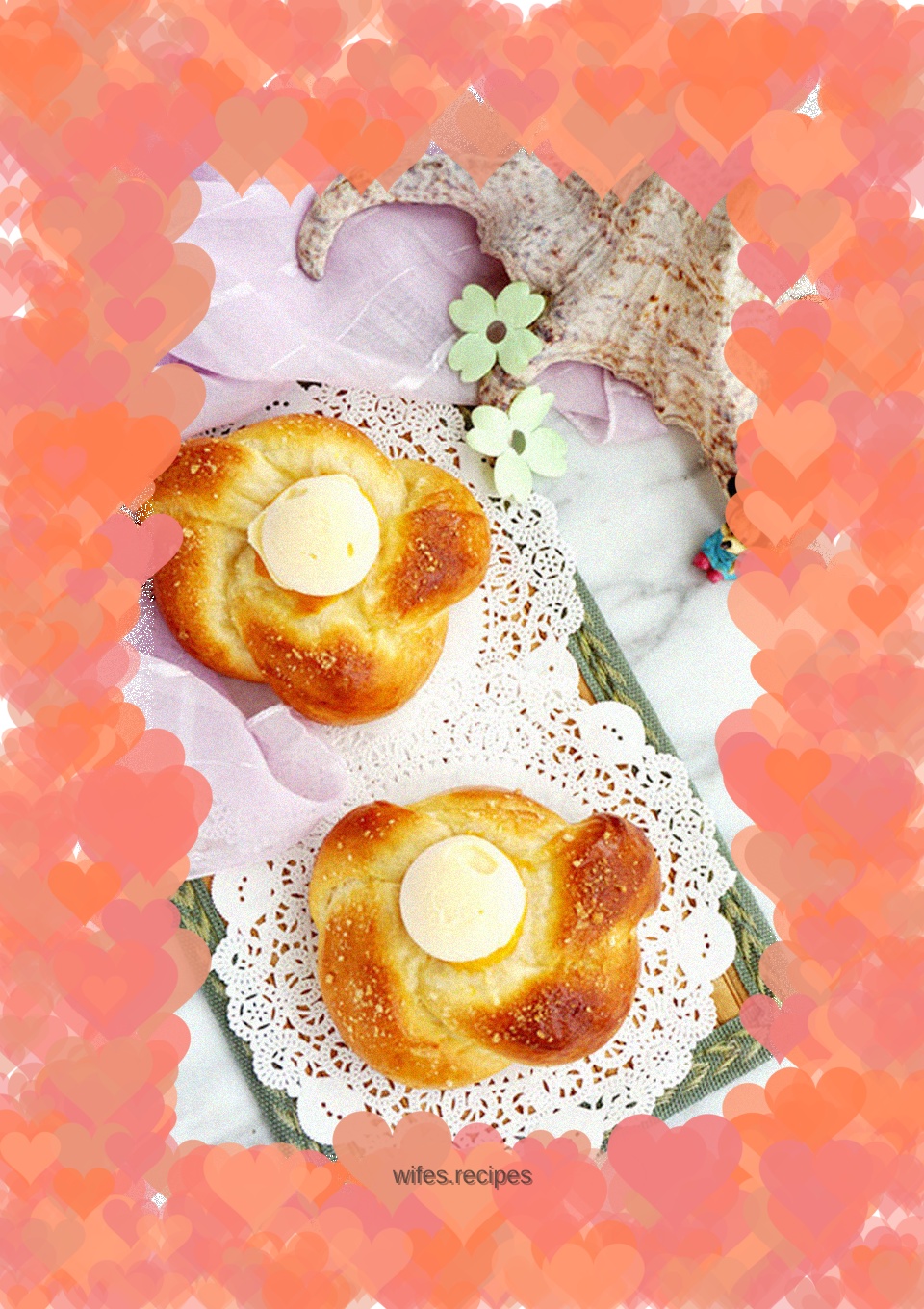 Yellow peach bread with farov custard ice cream