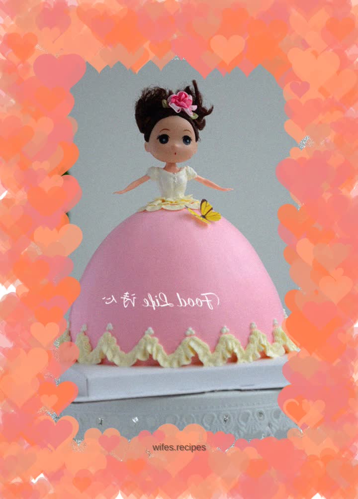 【Light Cream Barbie Princess Cake】