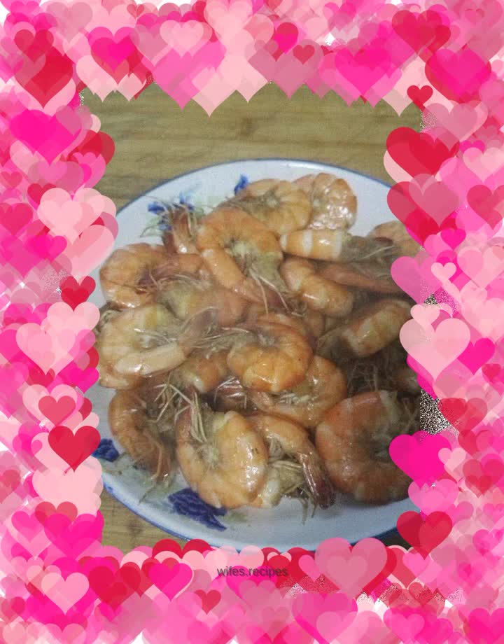 Stir-fried prawns
