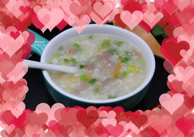 Scallop and lean meat porridge