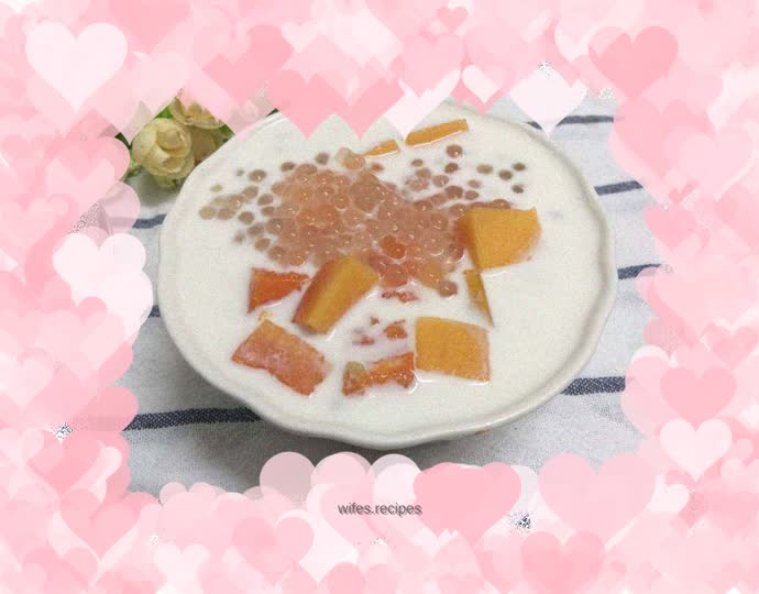 Papaya and Coconut Milk Sago