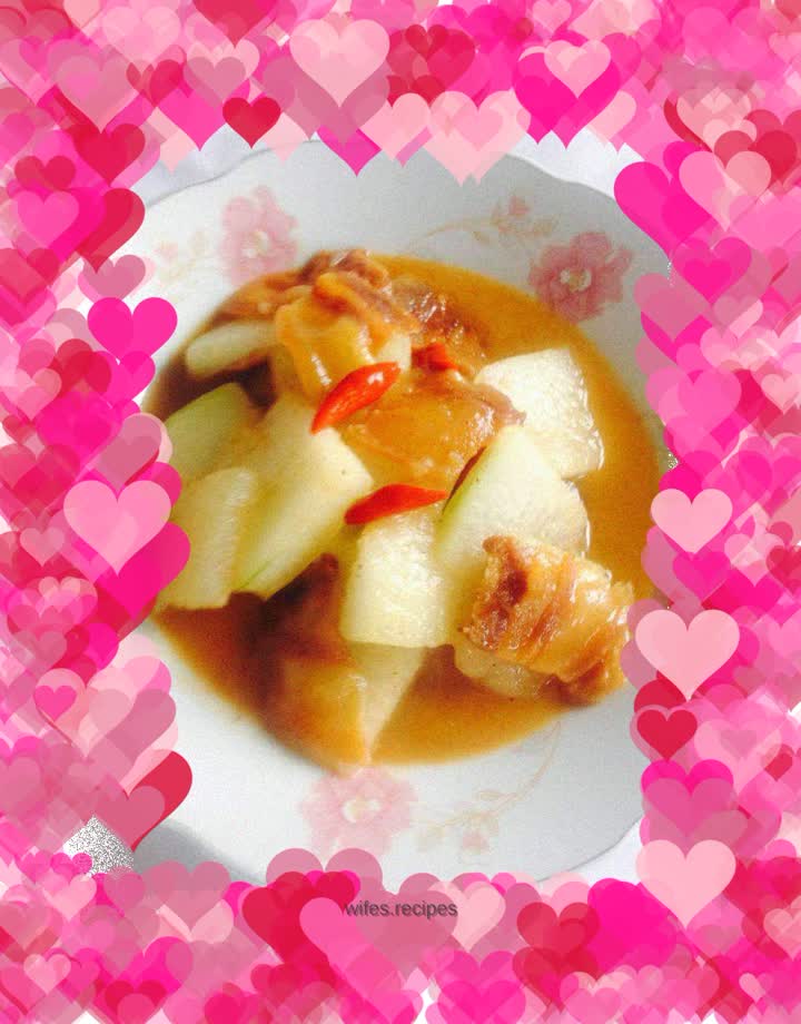 Braised winter melon with bacon