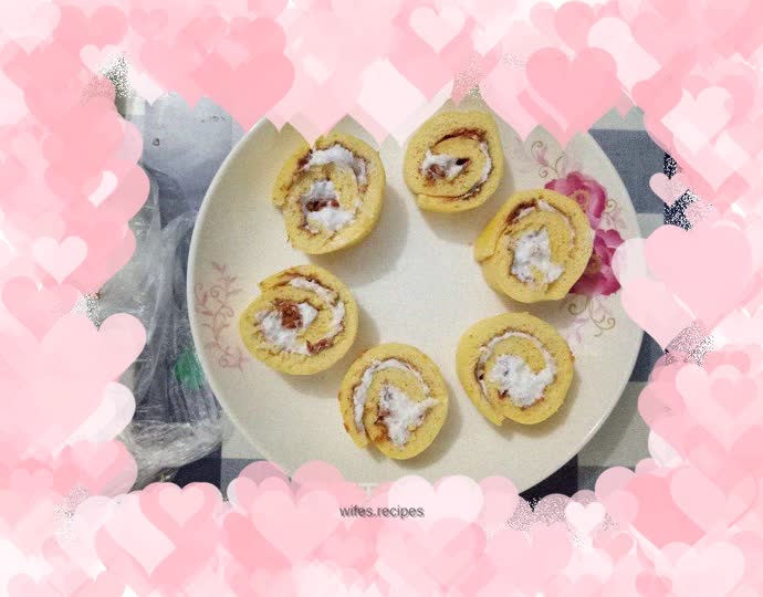 Meat floss cream cake roll