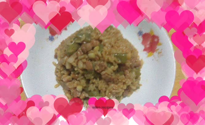 Braised beans and rice