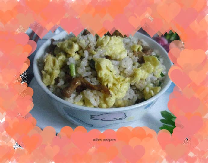 Fried rice with egg and shredded pork