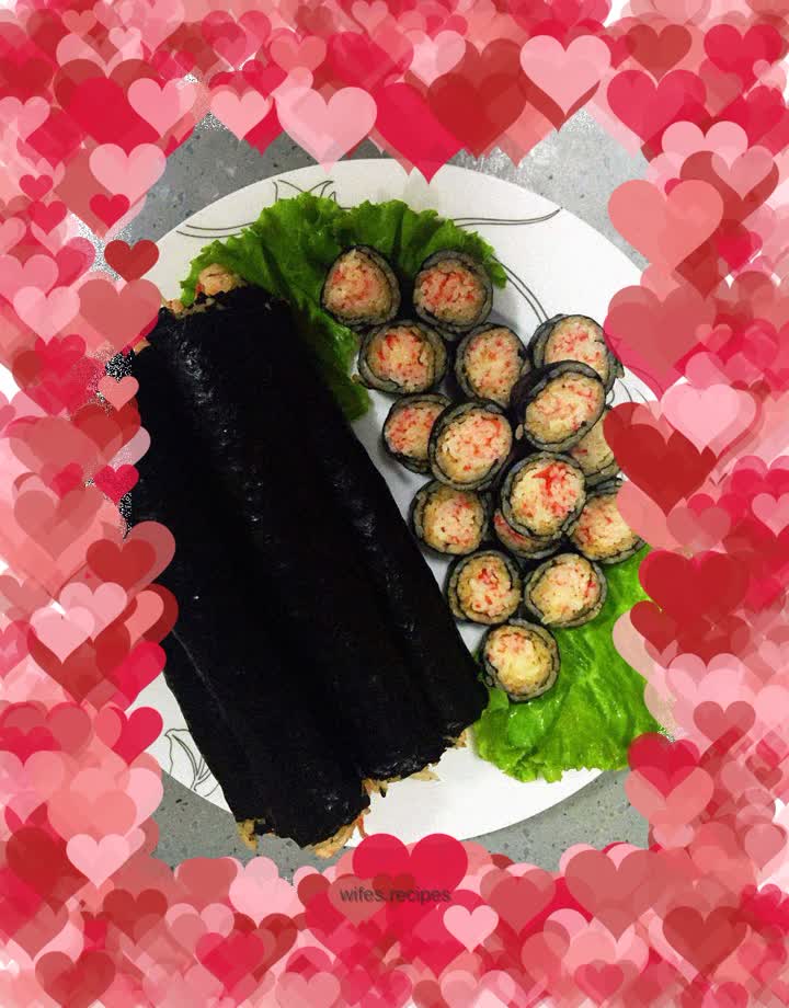 Crab stick kimbap