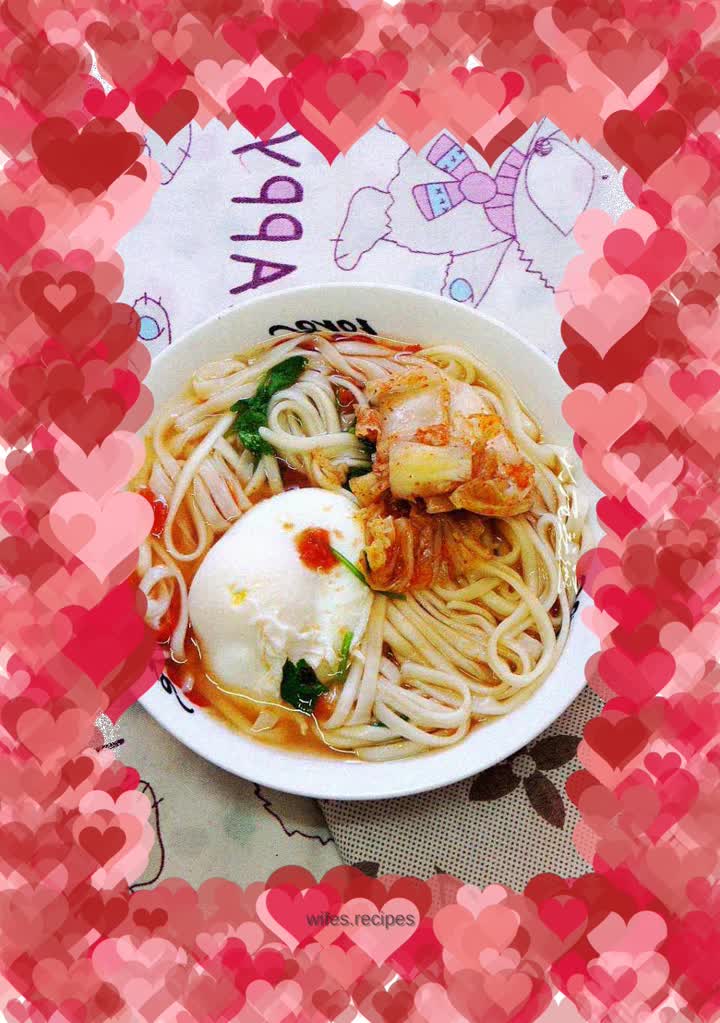 Hot Poached Egg Noodle Soup