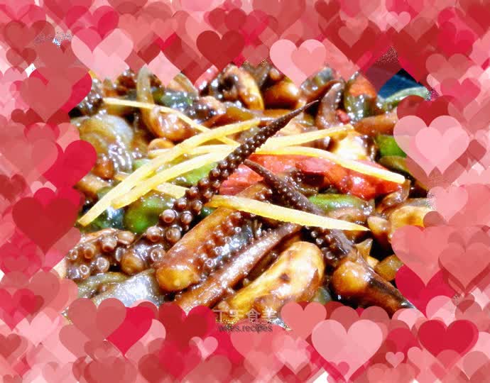 Stir-fried squid tentacles with Teppanyaki sauce