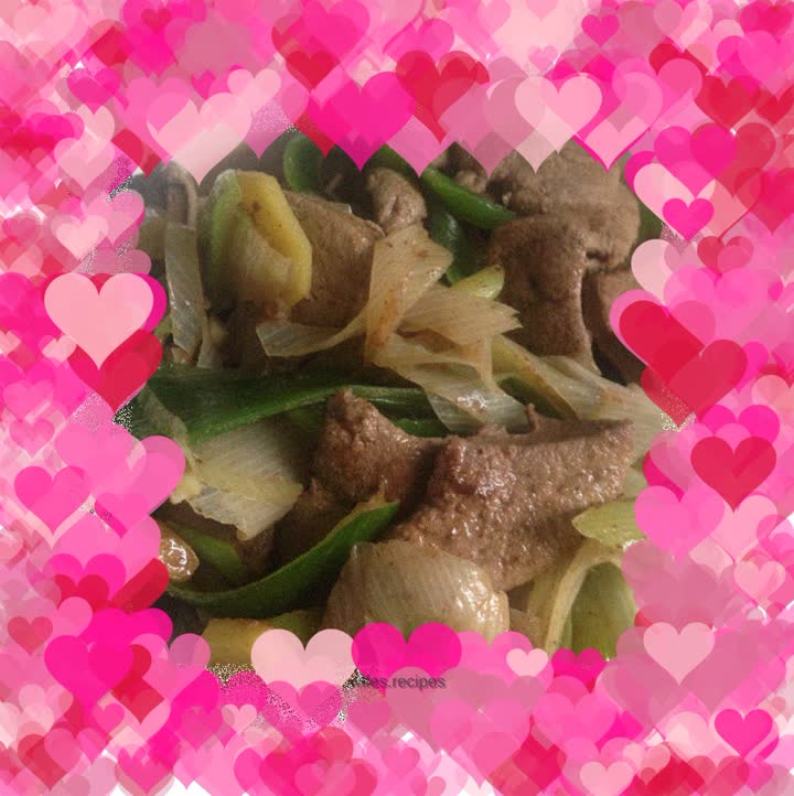 Stir-fried pork liver with green onions