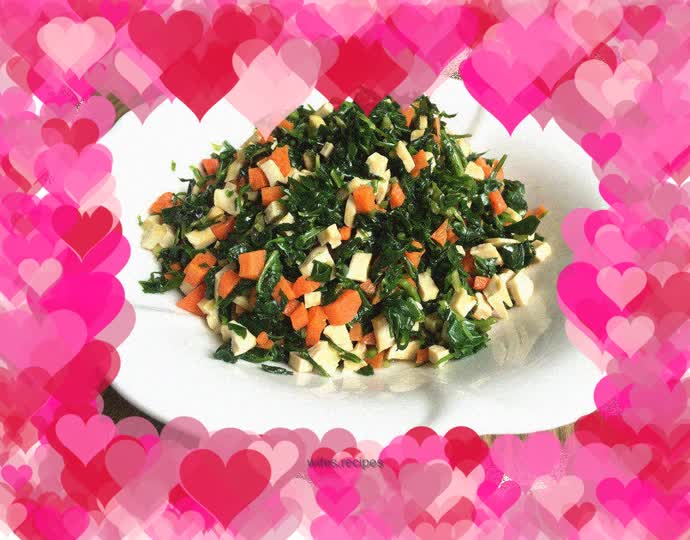 Malantou mixed with dried tofu