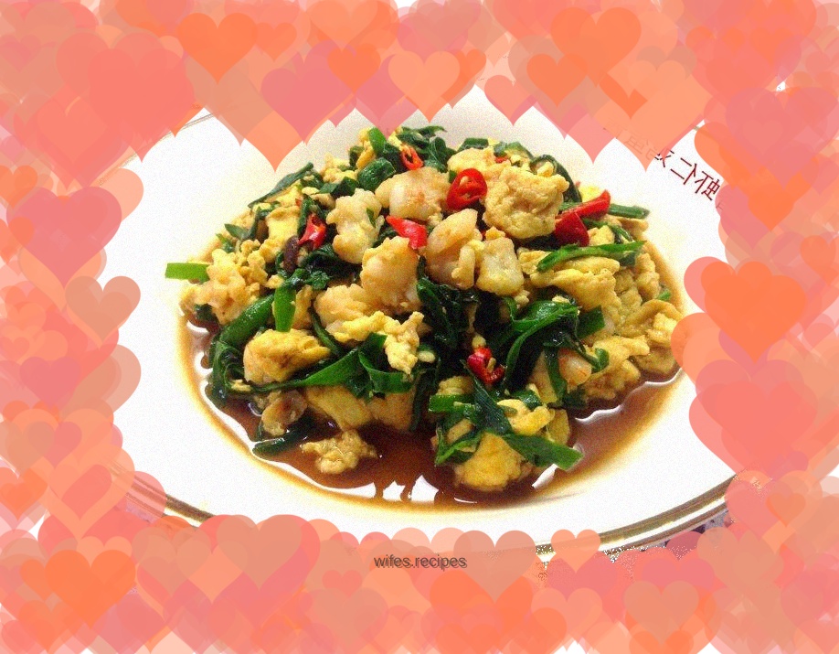 [Chive-flavored shrimp and egg sauce]------makes the noodles nutritious and delicious