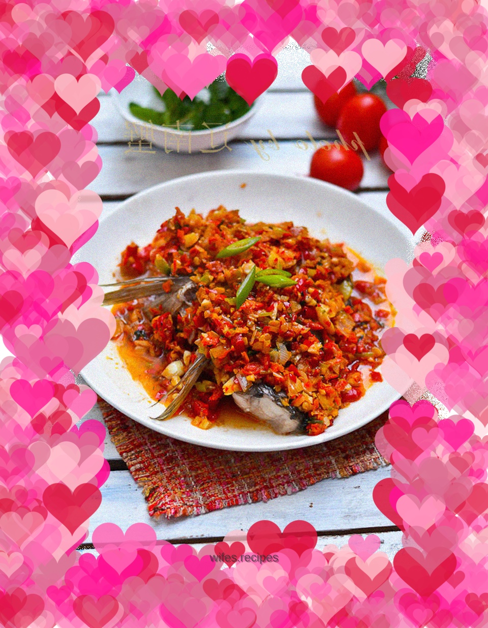 Fish head with chopped pepper