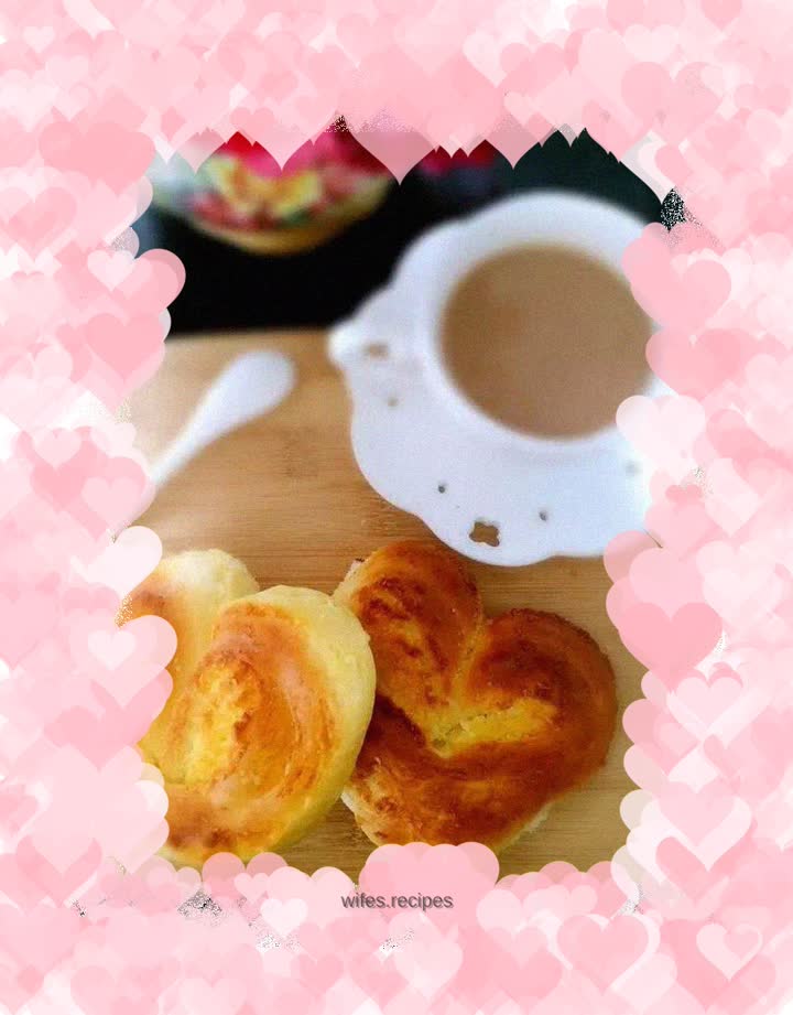 Heart-shaped coconut bread