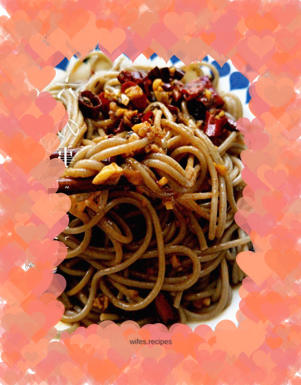 A bowl of hot and sour tartary buckwheat noodles in summer