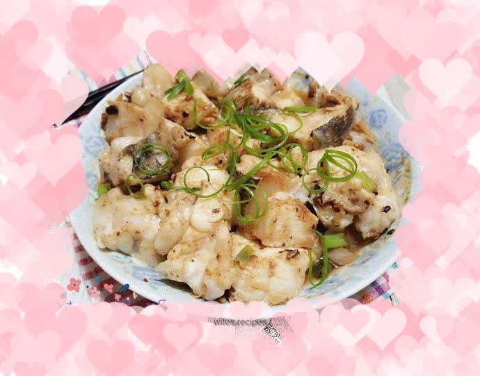 Steamed cod chin with black bean sauce