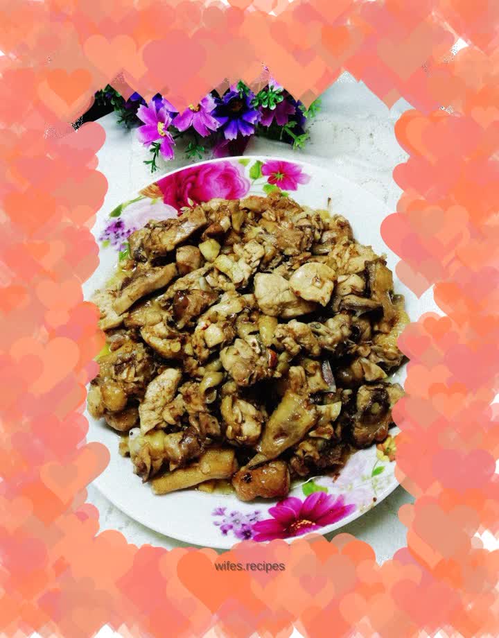 Meat dishes - stir-fried chicken with ginger