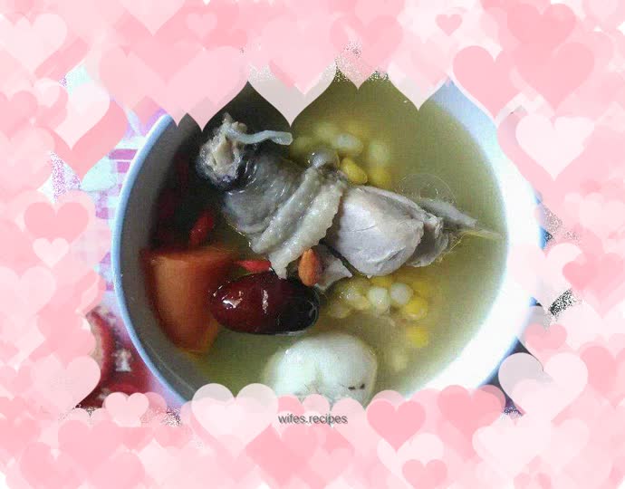 Chicken and corn and carrot soup