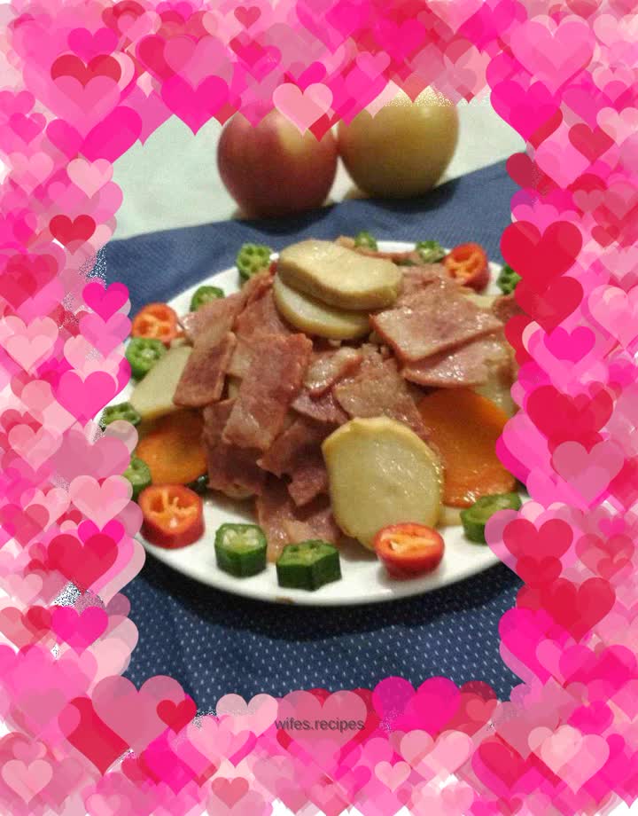 Stir-fried king oyster mushrooms with bacon