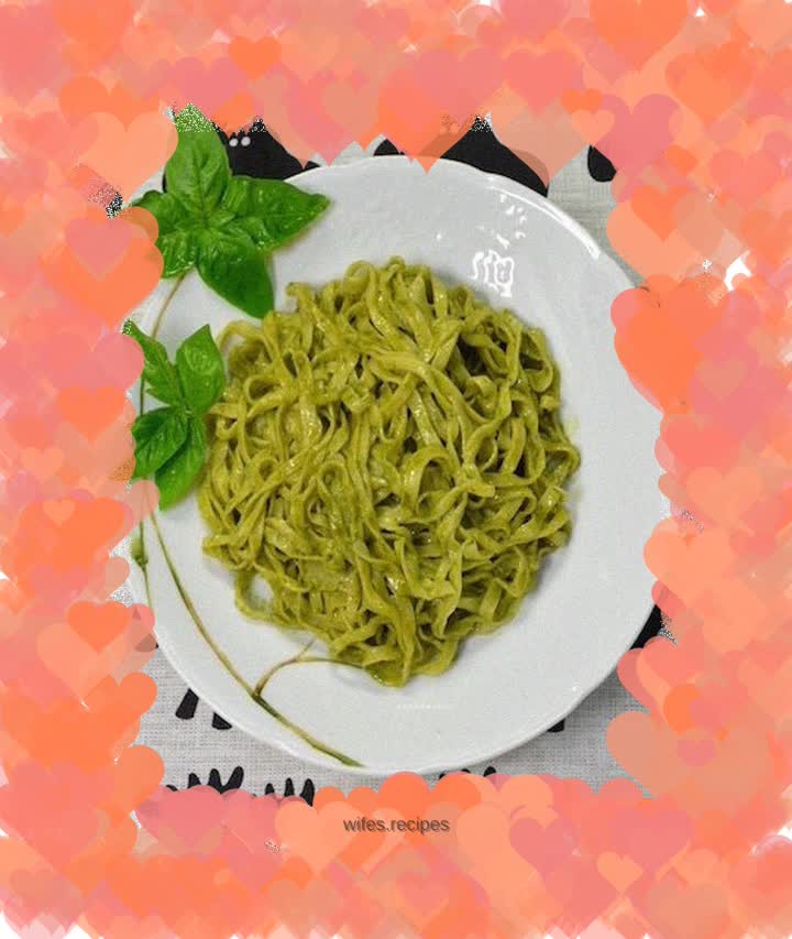 CoCoLc’s private dish recipe – Italian Basil Pesto Golden Noodles