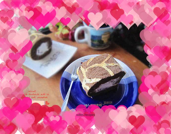 Giraffe pattern cake roll