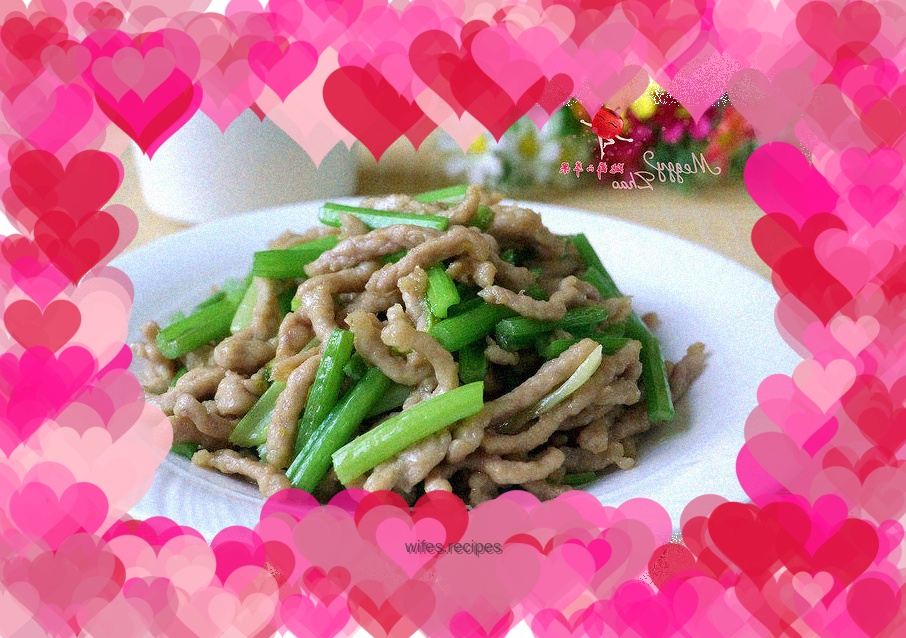 Celery shredded pork