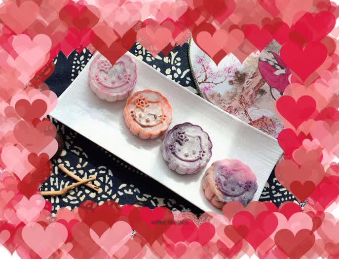 Colorful snowskin mooncakes