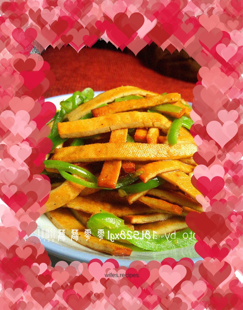 Refreshing home-cooked dish: Dried green pepper tofu
