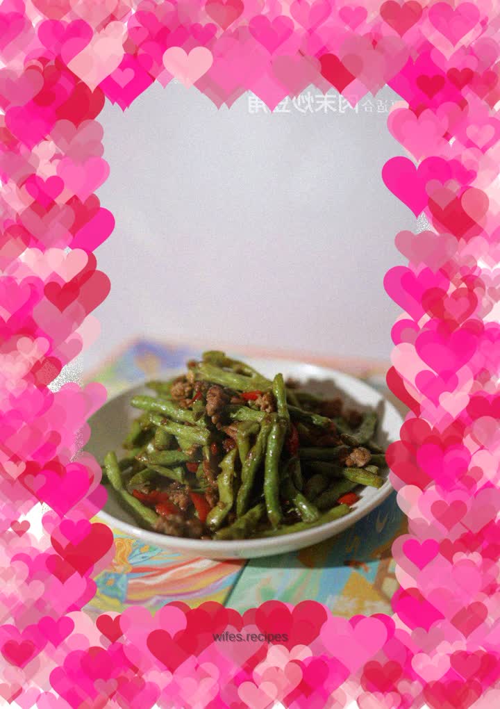 Fried beans with minced meat