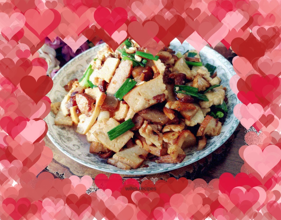 Stir-fried braised pork with dried tofu