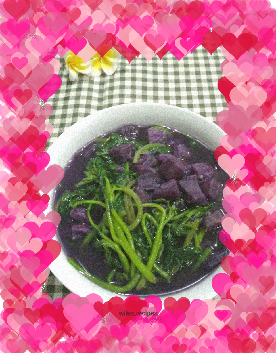 Purple sweet potato leaf soup