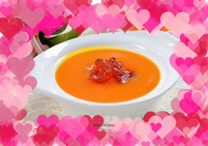 Peach oil and papaya soup