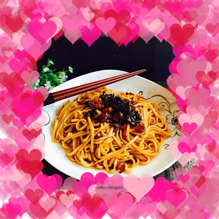 Scallops, sea rice, scallion oil noodles