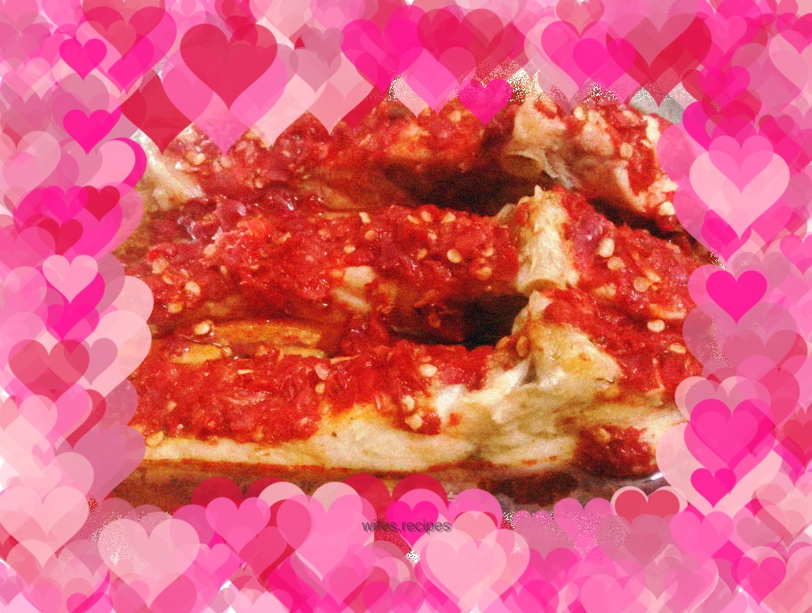 Fish belly with chopped pepper