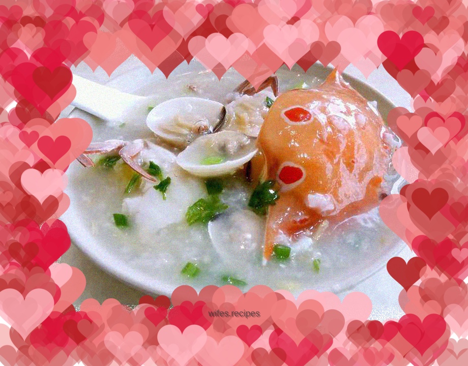 White clam and crab porridge