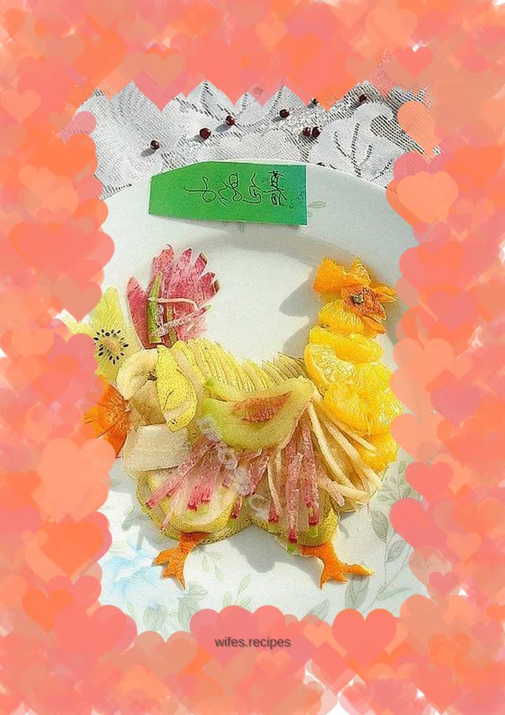 Colorful hen ~ fruit salad