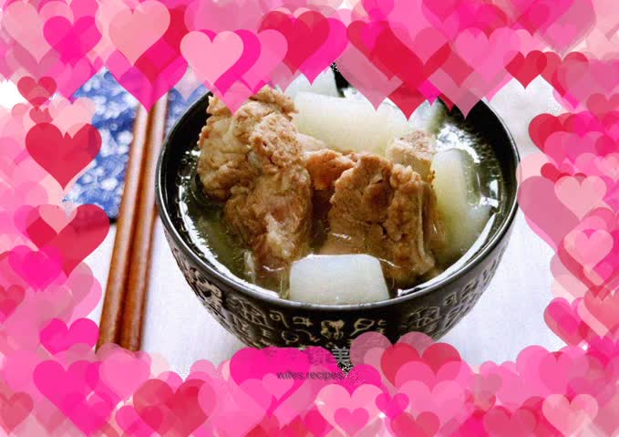 Radish pork ribs soup