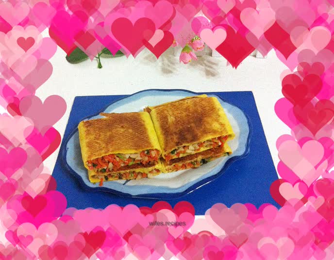 Carrot and king oyster mushroom pancake