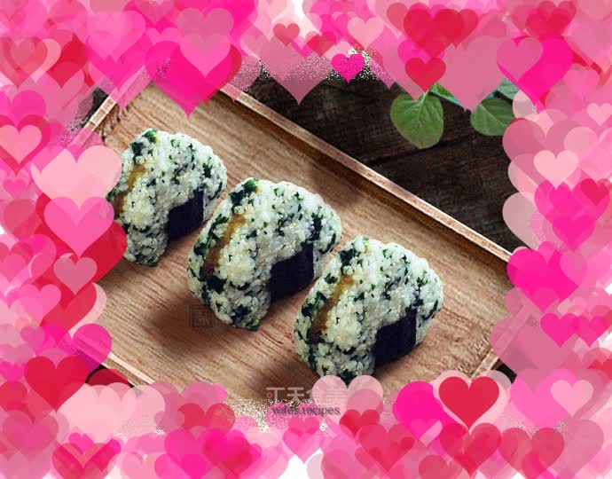 Salted egg yolk, meat floss and cheese rice balls