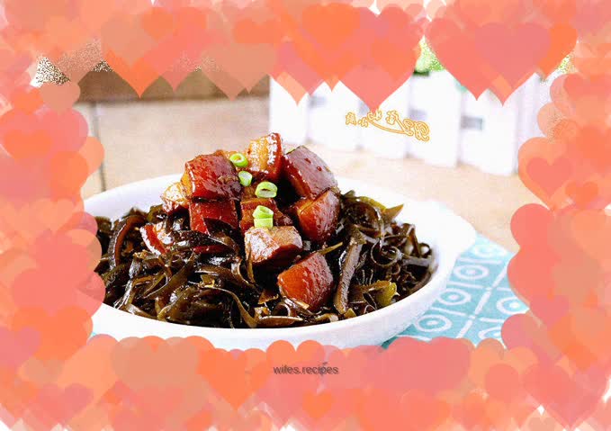 Braised pork and seaweed