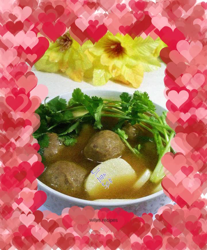 Curry Meatball Rice Cake Soup