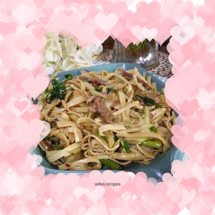 Shredded beef mixed with tofu skin