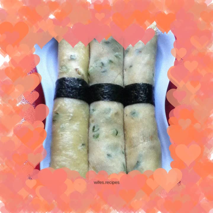 Meat floss and egg pancakes