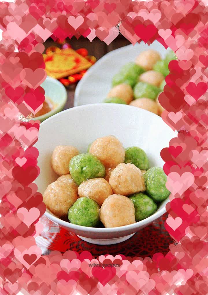 Colorful crystal fish balls