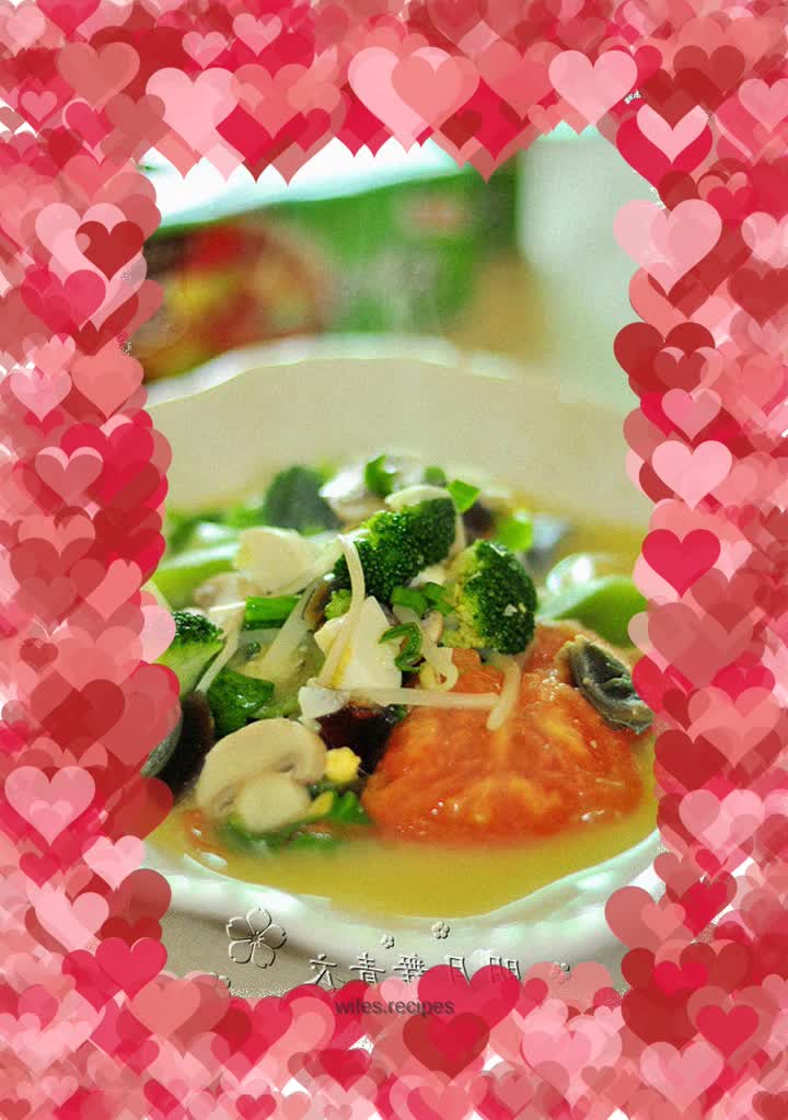 Golden and silver eggs with seasonal vegetables