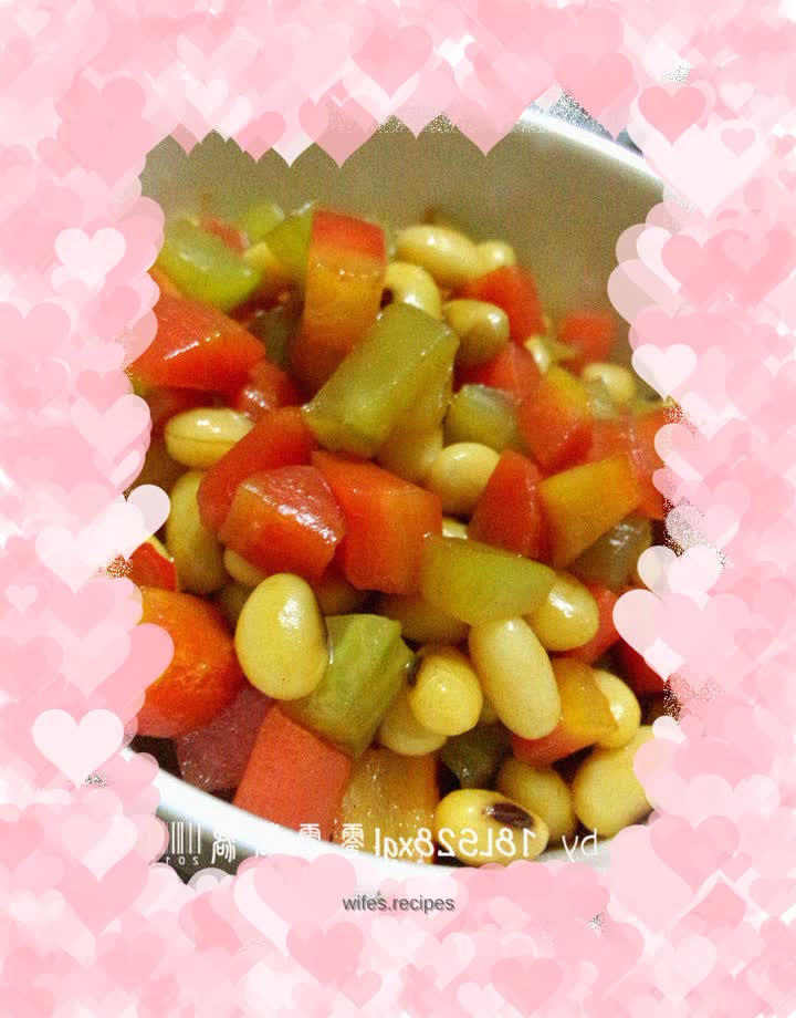 Stir-fried soybeans with green bamboo shoots and radish