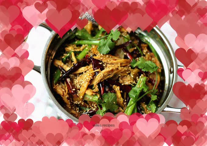 Dry pot shredded chicken