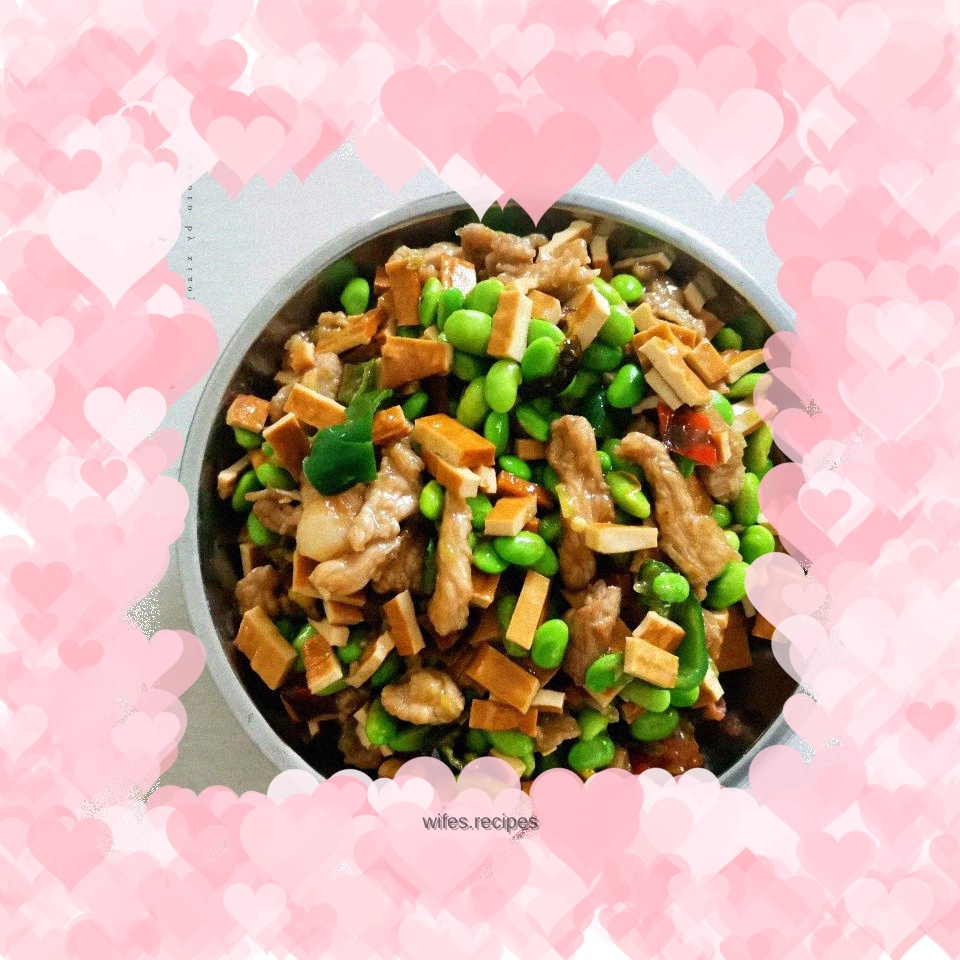 Shredded pork and dried edamame